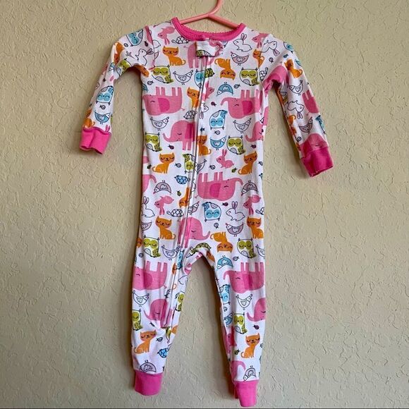 COPY - Carter's Baby Girls' Snug-Fit Footless Cotton Pajamas 12M NWOT elephant … - Picture 1 of 6